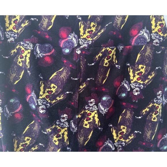 LuLaRoe Womens Leggings OS Clown Circus Halloween Scary Balloons Black Yellow - Picture 2 of 5